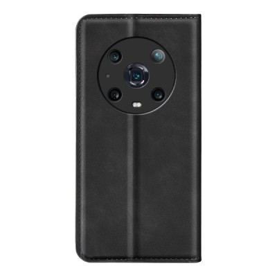 Huawei Honor Magic4 Pro „Split“ чёрный кожаный чехол-книжка | Vacins.lv