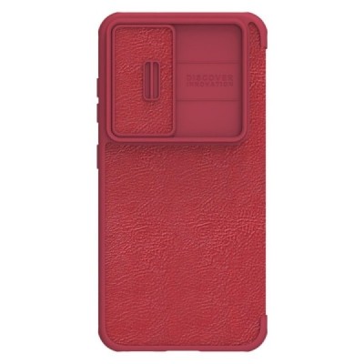 Samsung Galaxy S23 (SM-S911) роскошный серии Nillkin Qin Pro кожаный чехол-книжка - красный | Vacins.lv