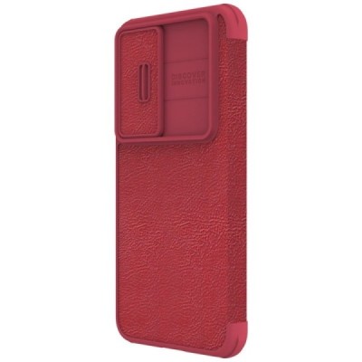 Samsung Galaxy S23 (SM-S911) роскошный серии Nillkin Qin Pro кожаный чехол-книжка - красный | Vacins.lv
