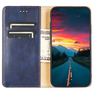 Nokia X30 5G Solīds zils ādas atvērams maciņš | Vacins.lv