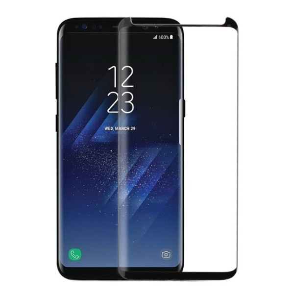 „Premium“ Tempered Glass pilnīgi aizsedzams ekrāna aizsargstikls 0.2 mm - melns (Galaxy S8)