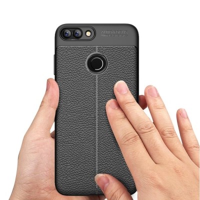 Huawei P smart 2018 (Enjoy 7S) FOCUS cieta silikona (TPU) melns apvalks | vacins.lv