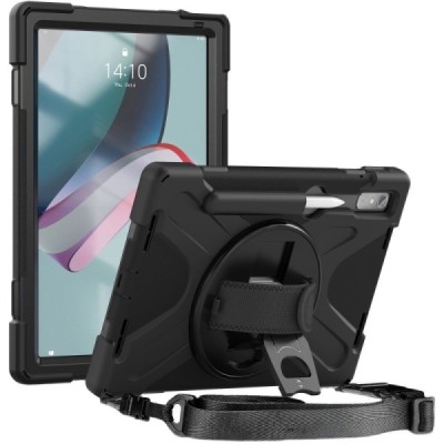 Lenovo Tab P11 Pro 11.2" Gen 2 pastiprinātas aizsardzības melns (360°) apvalks, vaciņš | Vacins.lv