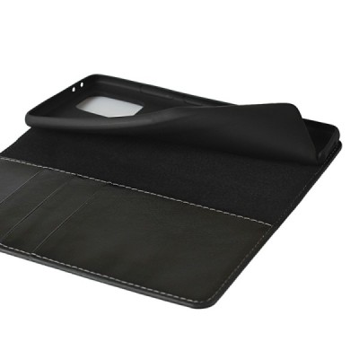 „Deluxe“ Leather Samsung Galaxy S10 Lite (G970) чёрный кожаный чехол-книжка | Vacins.lv
