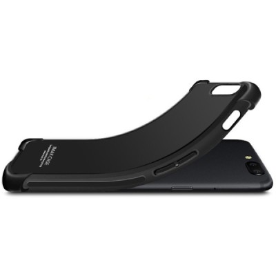 Huawei P20 Imak Silky усиленный твердый силиконовый чехол TPU чёрный, задняя часть + защитная пленка для экрана | Vacins.lv