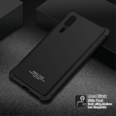 Huawei P20 Imak Silky усиленный твердый силиконовый чехол TPU чёрный, задняя часть + защитная пленка для экрана | Vacins.lv