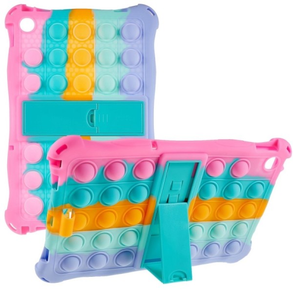 „Popit“ Bubble Kickstand mīksta silikona (TPU) apvalks - rozs (Tab M10 10.1" Gen 3)