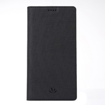 Huawei P10 Lite „Vili“ открываемый чёрный кожаный чехол - книжка | Vacins.lv