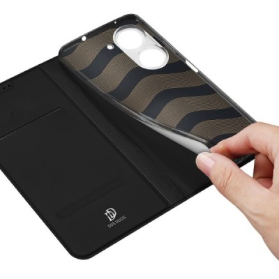 Asus Zenfone 9 (AI2202) „Dux Ducis“ Skin sērijas melns ādas atvērams maciņš | Vacins.lv