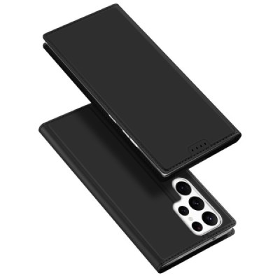 „Dux Ducis“ Skin серии Samsung Galaxy S23 Ultra (SM-S918) чёрный кожаный чехол-книжка | Vacins.lv