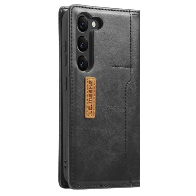 „Lc.Imeeke“ Samsung Galaxy S23+ (SM-S916) чёрный кожаный чехол-книжка | Vacins.lv