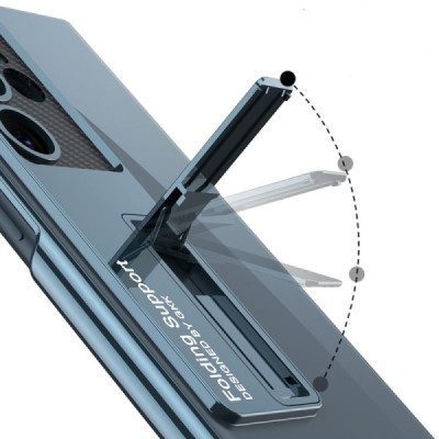 Samsung Galaxy S23 Ultra (SM-S918) GKK Kickstand dzidrs plastika apvalks - melns | vacins.lv