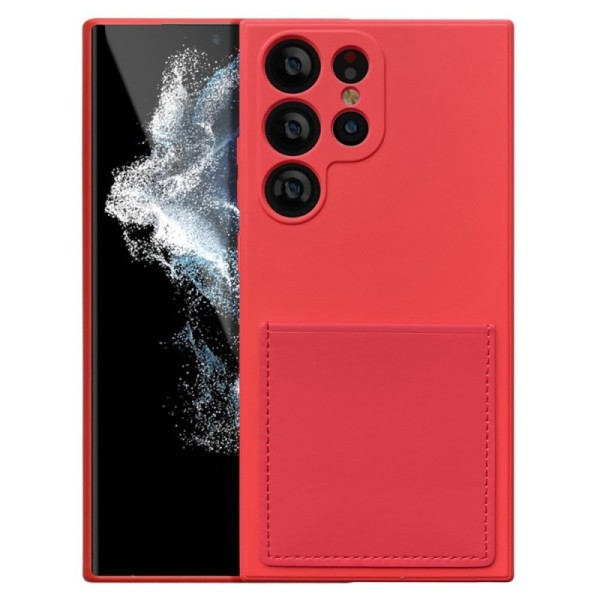 Твердый силиконовый чехол „Card Slot“ (TPU) - красный (Galaxy S23 Ultra)