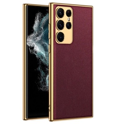 Samsung Galaxy S23 Ultra (SM-S918) GKK Luxury bordo apvalks | vacins.lv