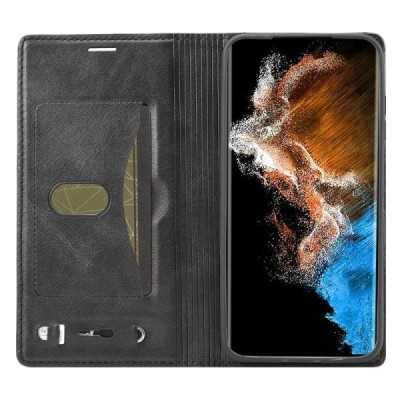 „Lc.Imeeke“ Samsung Galaxy S23 (SM-S911) чёрный кожаный чехол-книжка | Vacins.lv