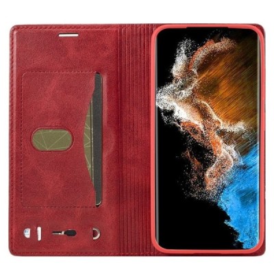 „Lc.Imeeke“ Samsung Galaxy S23+ (SM-S916) красный кожаный чехол-книжка | Vacins.lv