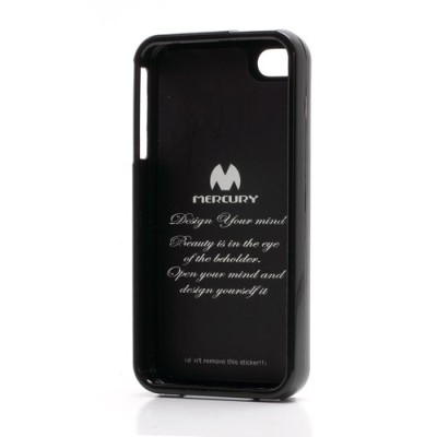 Mercury TPU kieto silikono juodas Apple iPhone 4S dėklas - nugarėlė / Priedai.lt