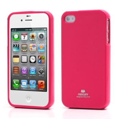 Mercury TPU kieto silikono rožinis Apple iPhone 4S dėklas - nugarėlė / Priedai.lt