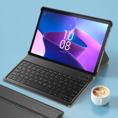 Lenovo Tab M10 10.1" Gen 3 (TB-328XU, TB-328FU) чехол-книжка из черной кожи с беспроводной клавиатурой Bluetooth | Vacins.lv
