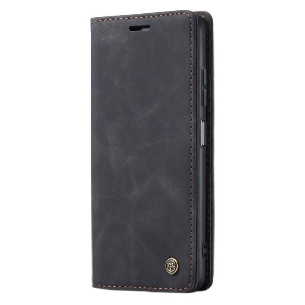 Кожиный чехол-книжка „CaseMe“ Retro - чёрный (Redmi Note 12 Pro / Poco X5 Pro)