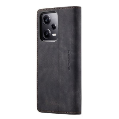Xiaomi Redmi Note 12 Pro (Poco X5 Pro) CaseMe Retro открываемый чёрный кожаный чехол - книжка | Vacins.lv