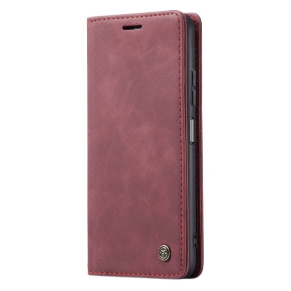 Кожиный чехол-книжка „CaseMe“ Retro - бордовый (Redmi Note 12 Pro / Poco X5 Pro)
