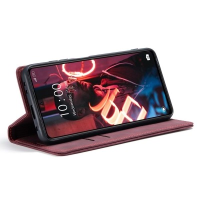Xiaomi Redmi Note 12 Pro (Poco X5 Pro) CaseMe Retro открываемый бордовый кожаный чехол - книжка | Vacins.lv