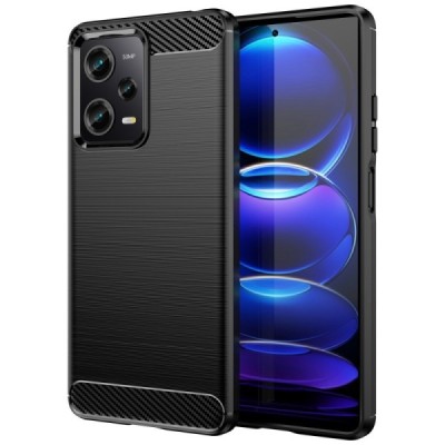 Xiaomi Redmi Note 12 Pro (Poco X5 Pro) „Carbon“ cieta silikona (TPU) melns vāciņš | Vacins.lv