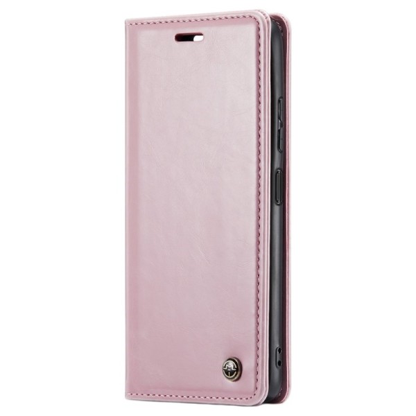 Кожиный чехол-книжка "CaseMe" Leather - розовый (Redmi Note 12 Pro / Poco X5 Pro)