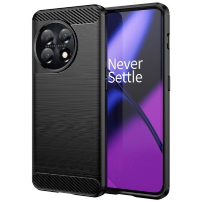 Твердый силиконовый чехол  „Carbon“ (TPU) для OnePlus 11 - чёрный | Vacins.lv