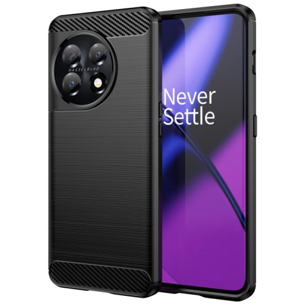 Твердый силиконовый чехол (TPU) „Carbon“ - чёрный (OnePlus 11)