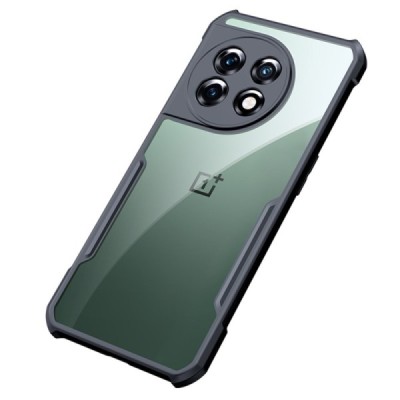OnePlus 11 „XUNDD“ Прозрачный твердый силиконовый чехол TPU и акрила с черной окантовкой | Vacins.lv