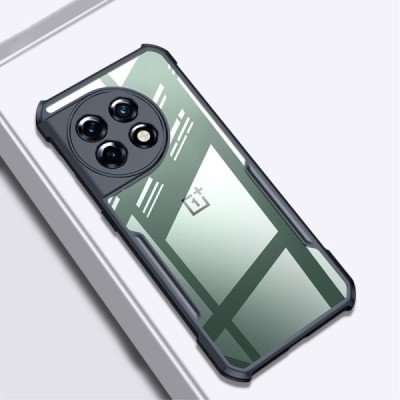 OnePlus 11 „XUNDD“ Прозрачный твердый силиконовый чехол TPU и акрила с черной окантовкой | Vacins.lv