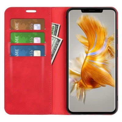 Huawei Mate 50 Pro „Split“ красный кожаный чехол-книжка | Vacins.lv