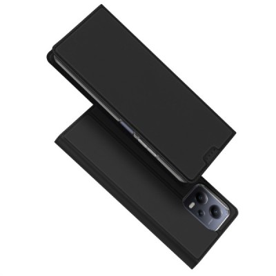 Xiaomi Redmi Note 12 (Poco X5 5G) „Dux Ducis“ Skin sērijas melns ādas atvērams maciņš | Vacins.lv