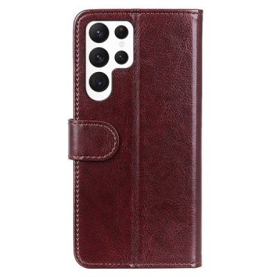 Samsung Galaxy S23 Ultra (SM-S918) atvēramais ādas brūns maciņš (maks) | Vacins.lv