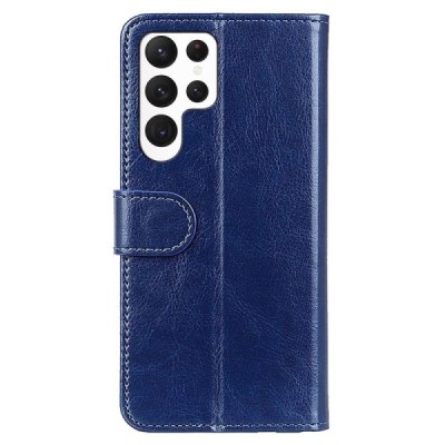 Samsung Galaxy S23 Ultra (SM-S918) atvēramais ādas zils maciņš (maks) | Vacins.lv
