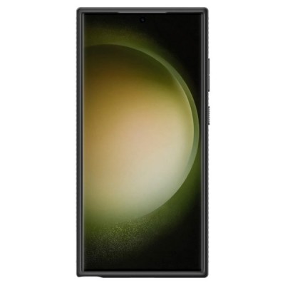 Samsung Galaxy S23 Ultra (SM-S918) „Spigen“ Liquid Air melns cieta silikona apvalks | vacins.lv