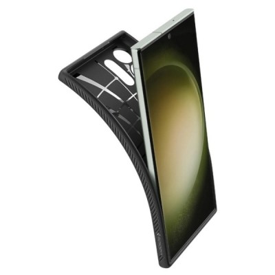 Samsung Galaxy S23 Ultra (SM-S918) „Spigen“ Liquid Air melns cieta silikona apvalks | vacins.lv