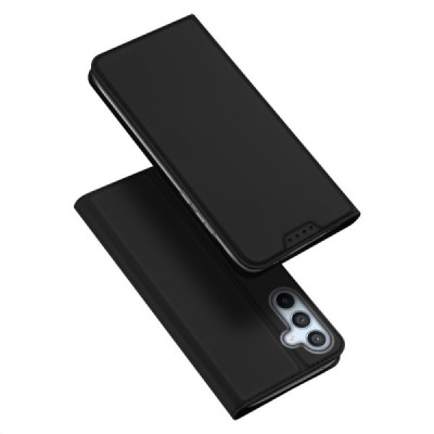 Samsung Galaxy A54 (SM-A546B) „Dux Ducis“ Skin sērijas melns ādas atvērams maciņš | Vacins.lv