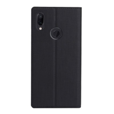 Xiaomi Redmi Note 7 (Redmi Note 7 Pro) „Vili“ atvērams melns ādas maciņš | Vacins.lv