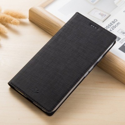 Xiaomi Redmi Note 7 (Redmi Note 7 Pro) „Vili“ atvērams melns ādas maciņš | Vacins.lv