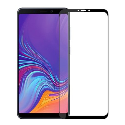 Samsung Galaxy A9 2018 (Galaxy A9 Star Pro) Mofi Tempered Glass melns ekrāna aizsargstikls | Vacins.lv