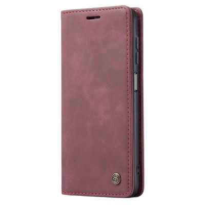 Samsung Galaxy A34 5G (SM-A346E) CaseMe Retro solīds atvēramais ādas bordo maciņš - maks | Vacins.lv