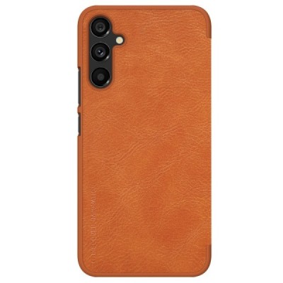 Samsung Galaxy A34 5G (SM-A346E) роскошный серии Nillkin Qin кожаный чехол-книжка - коричневый | Vacins.lv