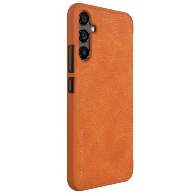 Samsung Galaxy A34 5G (SM-A346E) роскошный серии Nillkin Qin кожаный чехол-книжка - коричневый | Vacins.lv