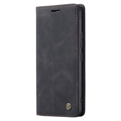 Samsung Galaxy A54 (SM-A546B) CaseMe Retro solīds atvēramais ādas melns maciņš - maks | Vacins.lv