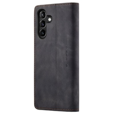 Samsung Galaxy A54 (SM-A546B) CaseMe Retro открываемый чёрный кожаный чехол - книжка | Vacins.lv