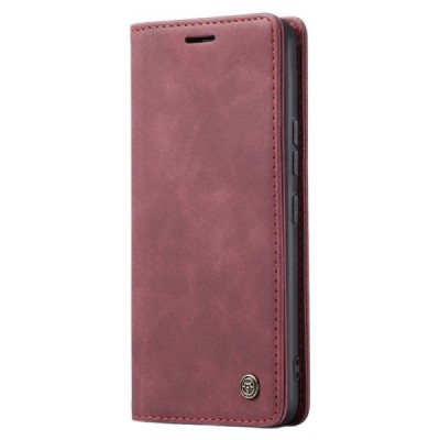 Samsung Galaxy A54 (SM-A546B) CaseMe Retro solīds atvēramais ādas bordo maciņš - maks | Vacins.lv