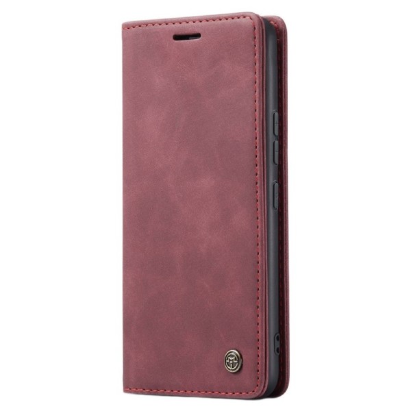 Кожиный чехол-книжка "CaseMe" Retro - бордовый (Galaxy A54)